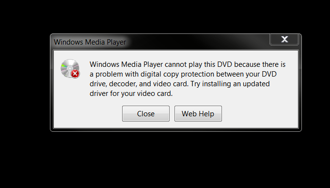 Windows Media Player DRM 拒絕播放 DVD