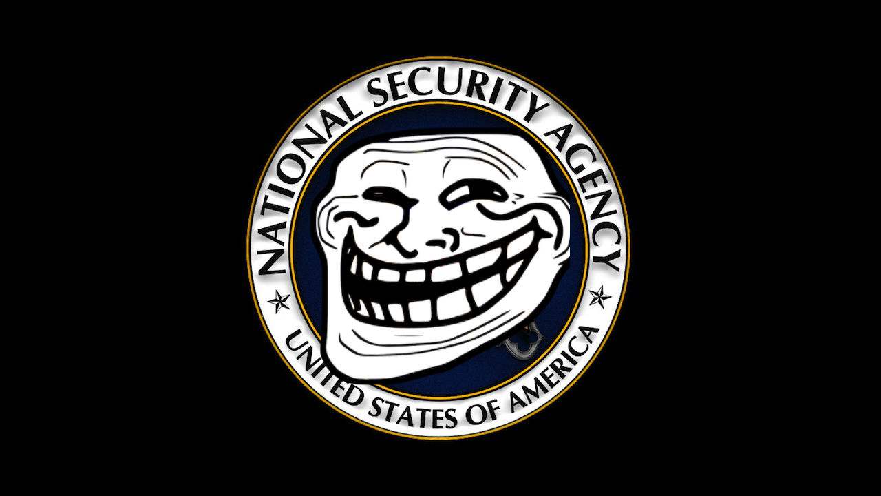 NSA logo， 替換成戳樂的臉