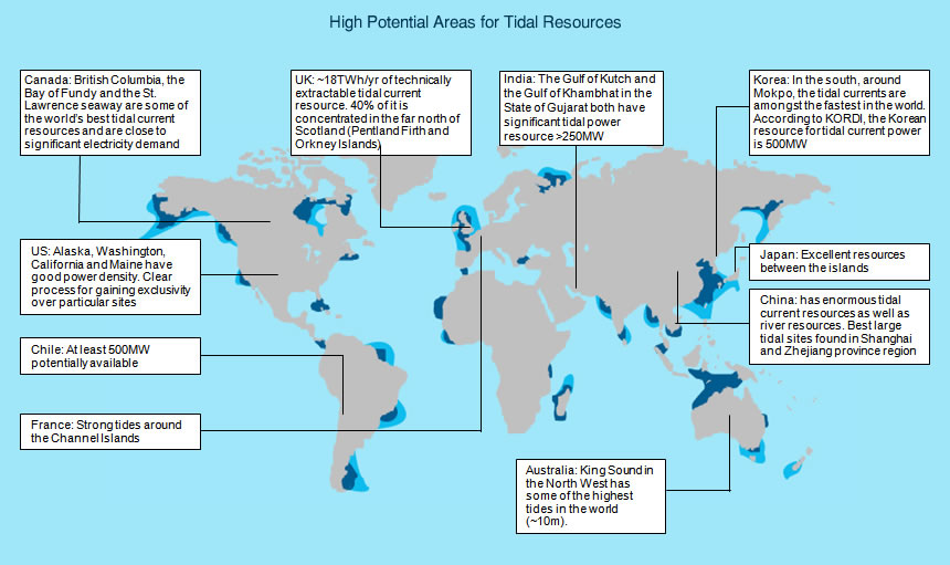 潮汐能源地圖