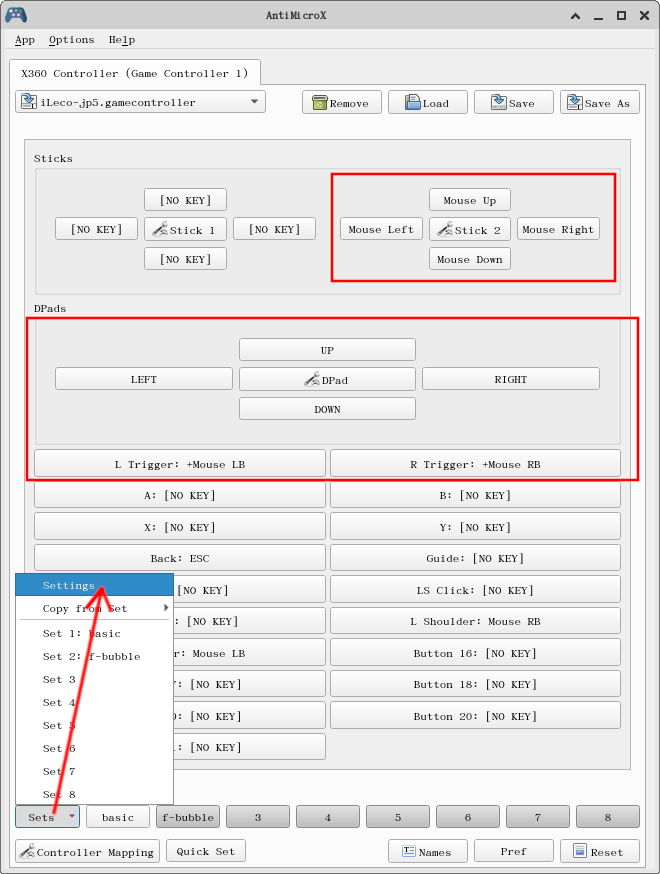 AntimicroX 設定每一組的名稱